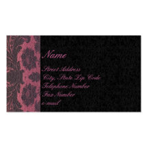 Black and Purple Lacey Floral Business Cards