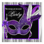 Black and Purple Masquerade Party Invite