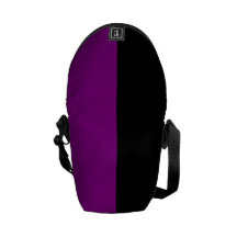 Black and Purple Split Color Messenger Bag