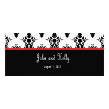 Black and Red Damask Invitation