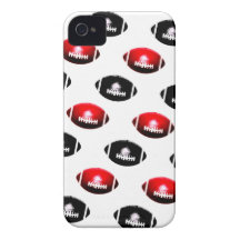 Black and Red Footballs iPhone 4 Case