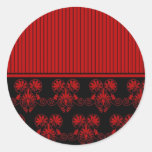 Black and Red Heart Pattern (2) Stickers