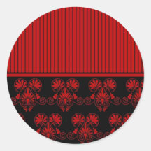Black and Red Heart Pattern (2) Stickers