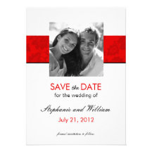 Black and Red Photo Save the Date Custom Invite