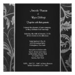 Black and Silve Damask Wedding Invitation - Square