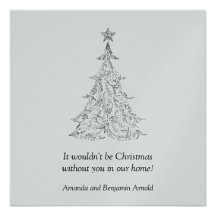 Black and Silver Holiday Tree Invitation