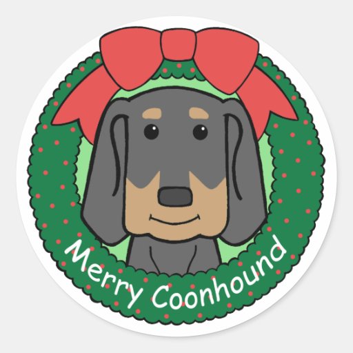 Black and Tan Coonhound Christmas Stickers