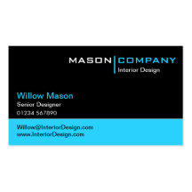 Black and Turquoise Corporate Business Card