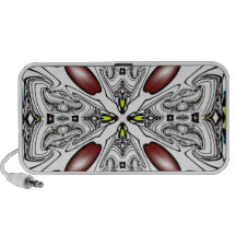 Black and White Abstract Doodle iPod Speaker
