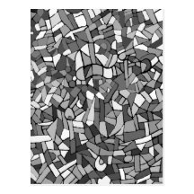 black and white abstract mosaic postcards