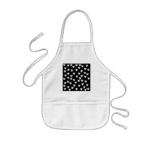 Black and White Animal Paw Print Pattern. Apron