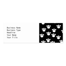 Black and White Animal Paw Print Pattern. Business Card Templates
