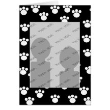 Black and White Animal Paw Print Pattern. Card