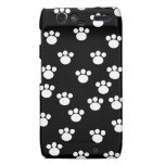 Black and White Animal Paw Print Pattern. Motorola Droid RAZR Case