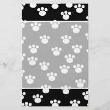 Black and White Animal Paw Print Pattern. Full Color Flyer