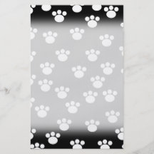 Black and White Animal Paw Print Pattern. Flyer Design
