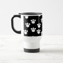 Black and White Animal Paw Print Pattern. Mug