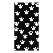 Black and White Animal Paw Print Pattern. Picture Card
