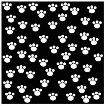 Black and White Animal Paw Print Pattern. Photo Sculpture
