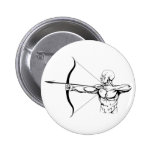 Black and white archer illustration pinback buttons