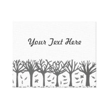 Black and white Autumn trees Stretched Canvas Print