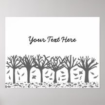 Black and white Autumn trees Posters