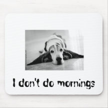 Black and White Basset Hound Mousepad