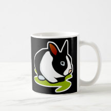 black and white bunny rabbit mug