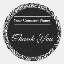 Black and White Business Thank You Stickers