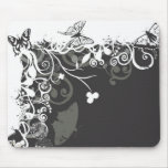 Black and white butterflies Mousepad
