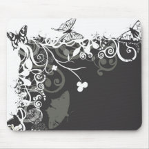 Black and white butterflies Mousepad
