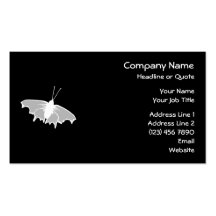 Black and White Butterfly Design. Business Card