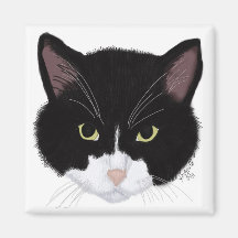 Black and White Cat Magnet