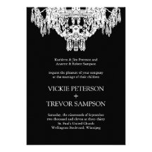 Black and White Chandelier Wedding Invitations