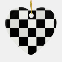 Black and White Chequered Christmas Tree Ornaments