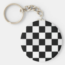 Black and White Chequered Keychain