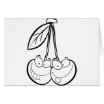 Black and White Cherry Pair Greeting Card