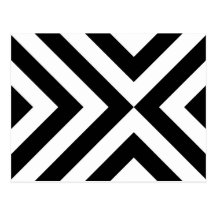Black and White Chevrons Postcard