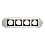 Black and White Circle, Simple Geometric Design. Custom Skateboard
