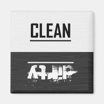 Black and White Clean / Dirty Dish Washer Magnet