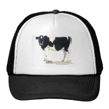 black and white cow baseball cap mesh hats