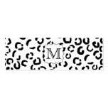 Black and White Custom Monogram Leopard Print. Business Card Templates