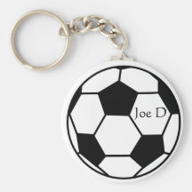 Black and White Custom Soccer Football Keychain