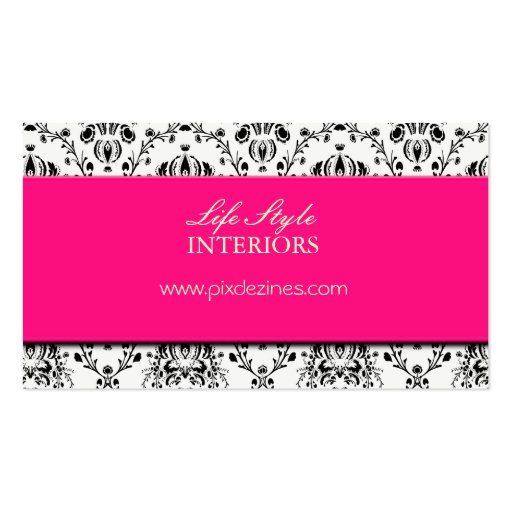 Black and White, Damask Business Card Template