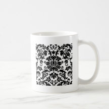 Black and White Damask Coffee Mug