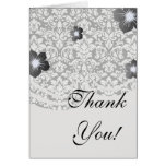 black and white damask flourish cards