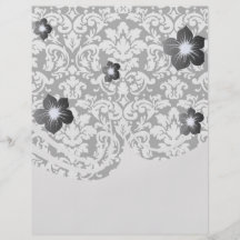 black and white damask flourish custom flyer