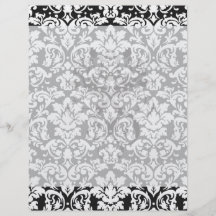 black and white damask flourish full color flyer