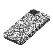 black and white damask flourish iPhone 4 cover