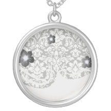 black and white damask flourish jewelry